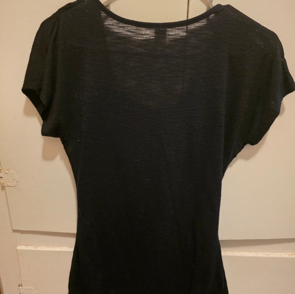 Chic Black Drape Neck Blouse with Embellishments - Picture 3 of 3